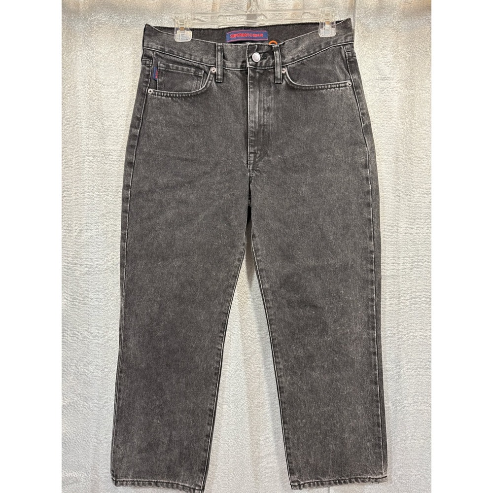 Superdry Womens High Rise Straight Jeans Wolcott‎ Black Stone W27 L28 W7010145A